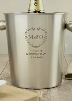 Personalised Memento Company Botanical Stainless Steel Ice Bucket