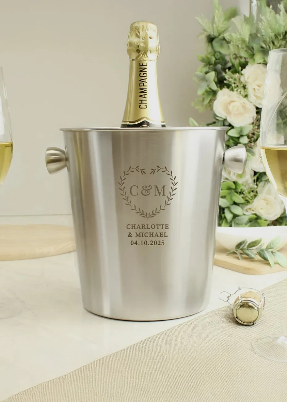 Personalised Memento Company Botanical Stainless Steel Ice Bucket