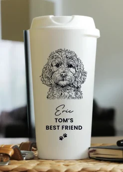 Personalised Memento Company Cockapoo White Travel Cup