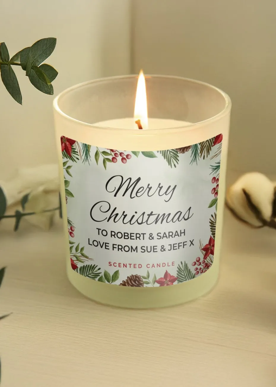 Personalised Memento Company Cream Christmas Scented Jar Candle