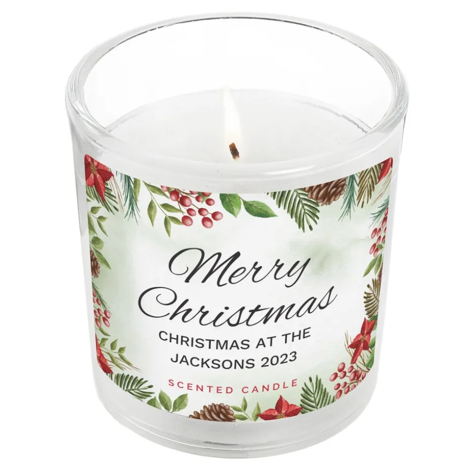 Personalised Memento Company Cream Christmas Scented Jar Candle
