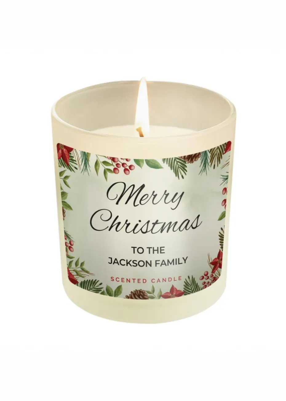 Personalised Memento Company Cream Christmas Scented Jar Candle