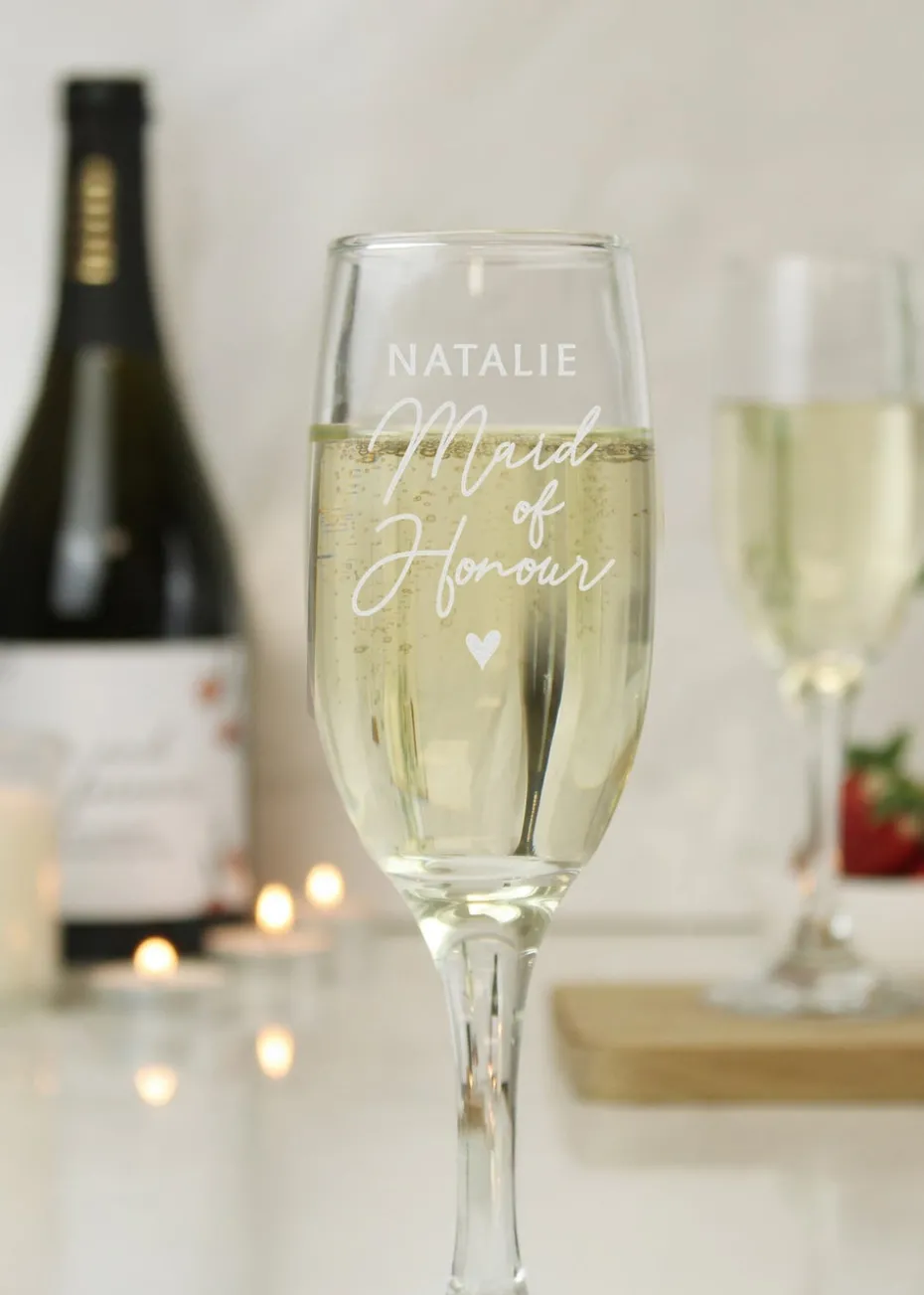 Personalised Memento Company Maid of Honour Flute Glass