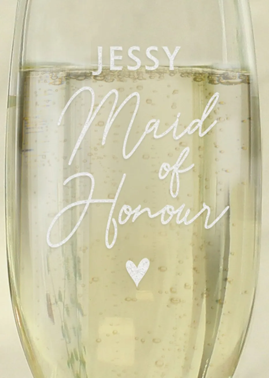 Personalised Memento Company Maid of Honour Flute Glass