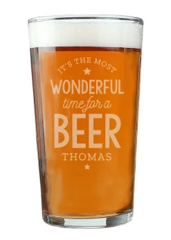 Personalised Memento Company Clear Wonderful Time For A Beer Pint Glass
