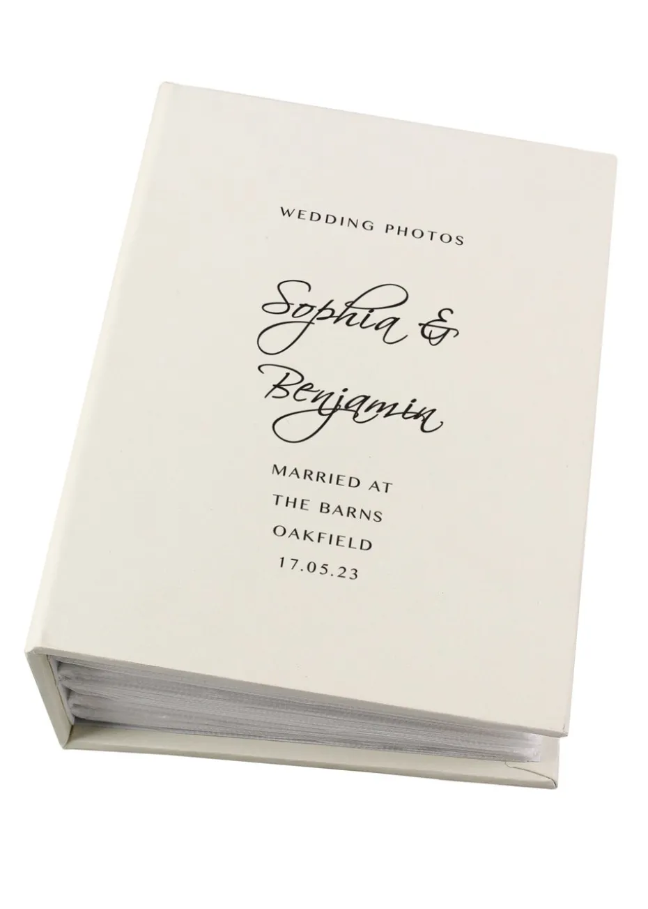 Personalised Memento Company Ivory Free Text 6x4 Photo Album with Sleeves