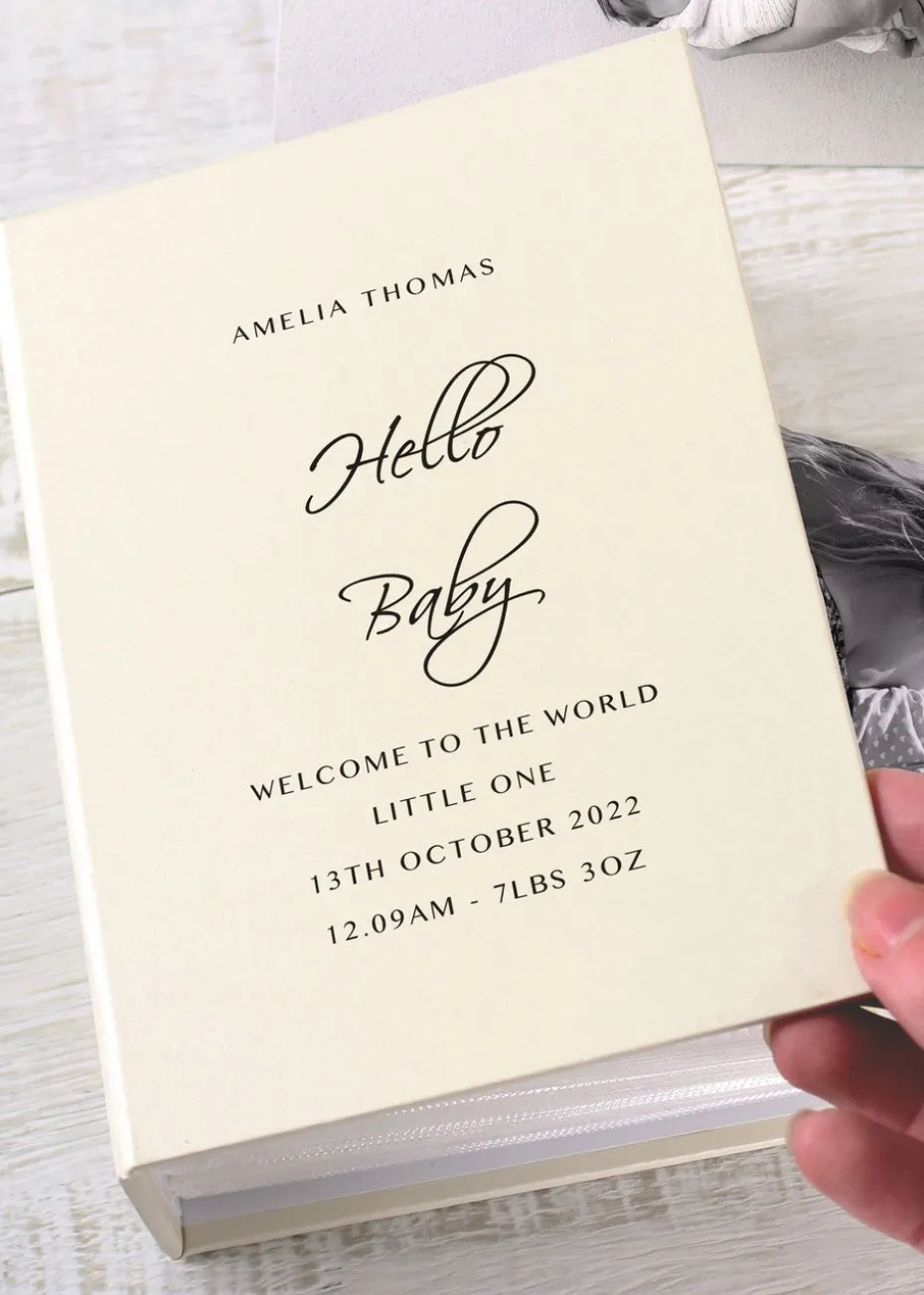 Personalised Memento Company Ivory Free Text 6x4 Photo Album with Sleeves