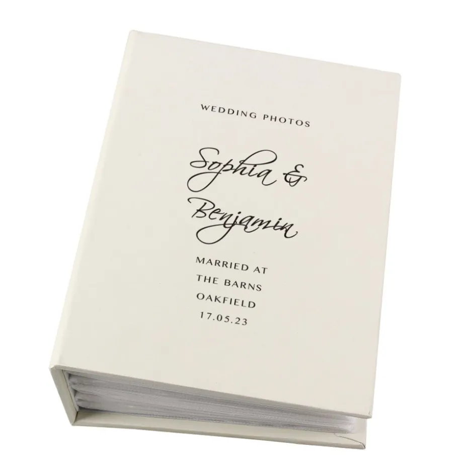 Personalised Memento Company Ivory Free Text 6x4 Photo Album with Sleeves