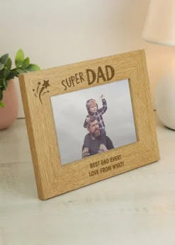 Personalised Memento Company Brown Super Dad Wooden Frame