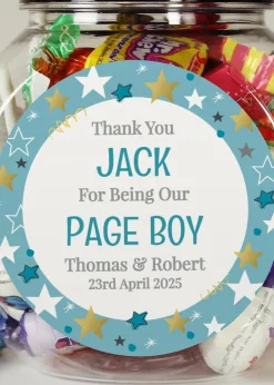 Personalised Memento Company Page Boy Sweet Jar