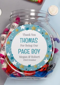 Personalised Memento Company Page Boy Sweet Jar