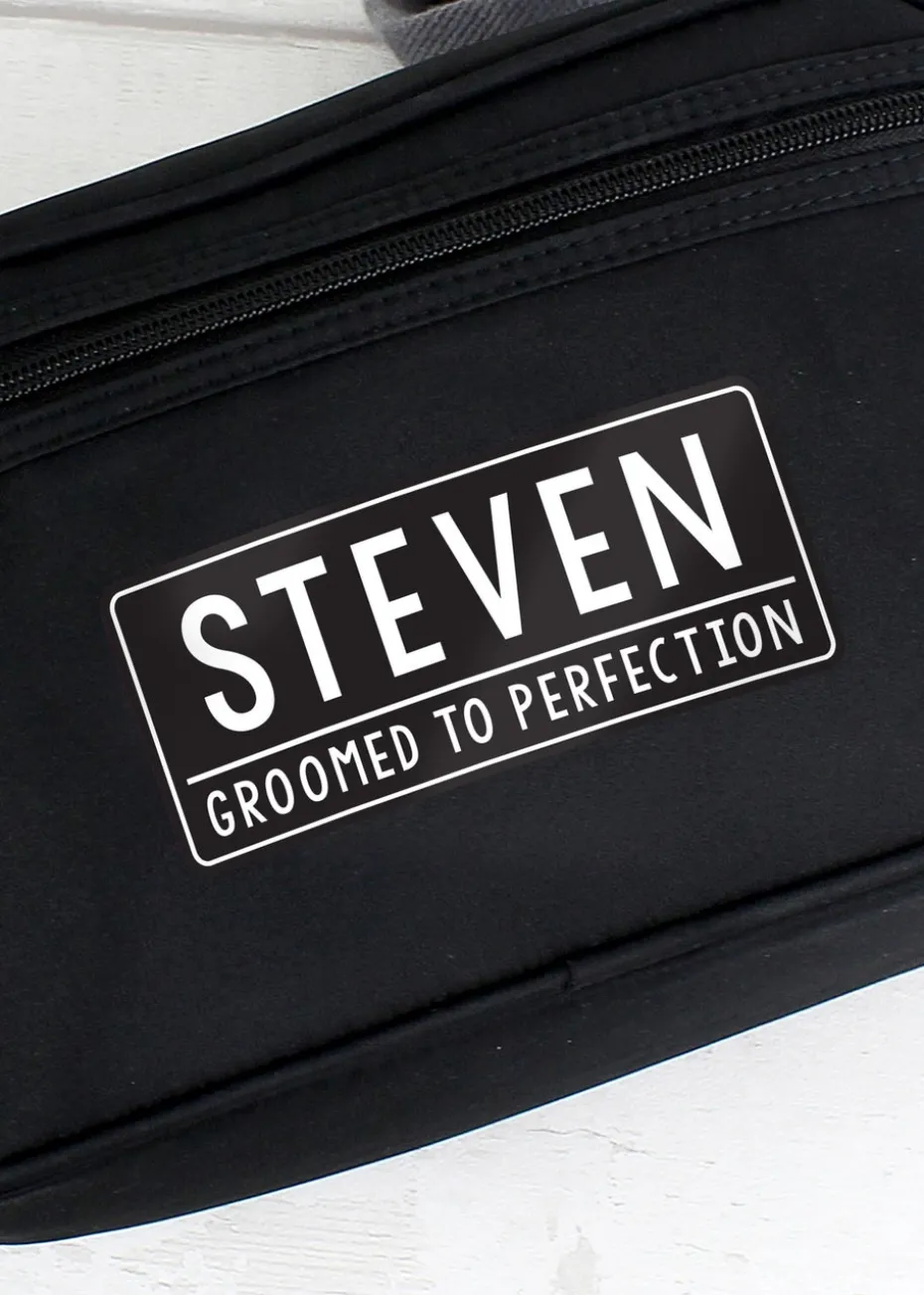 Personalised Memento Company Black Toiletry Bag