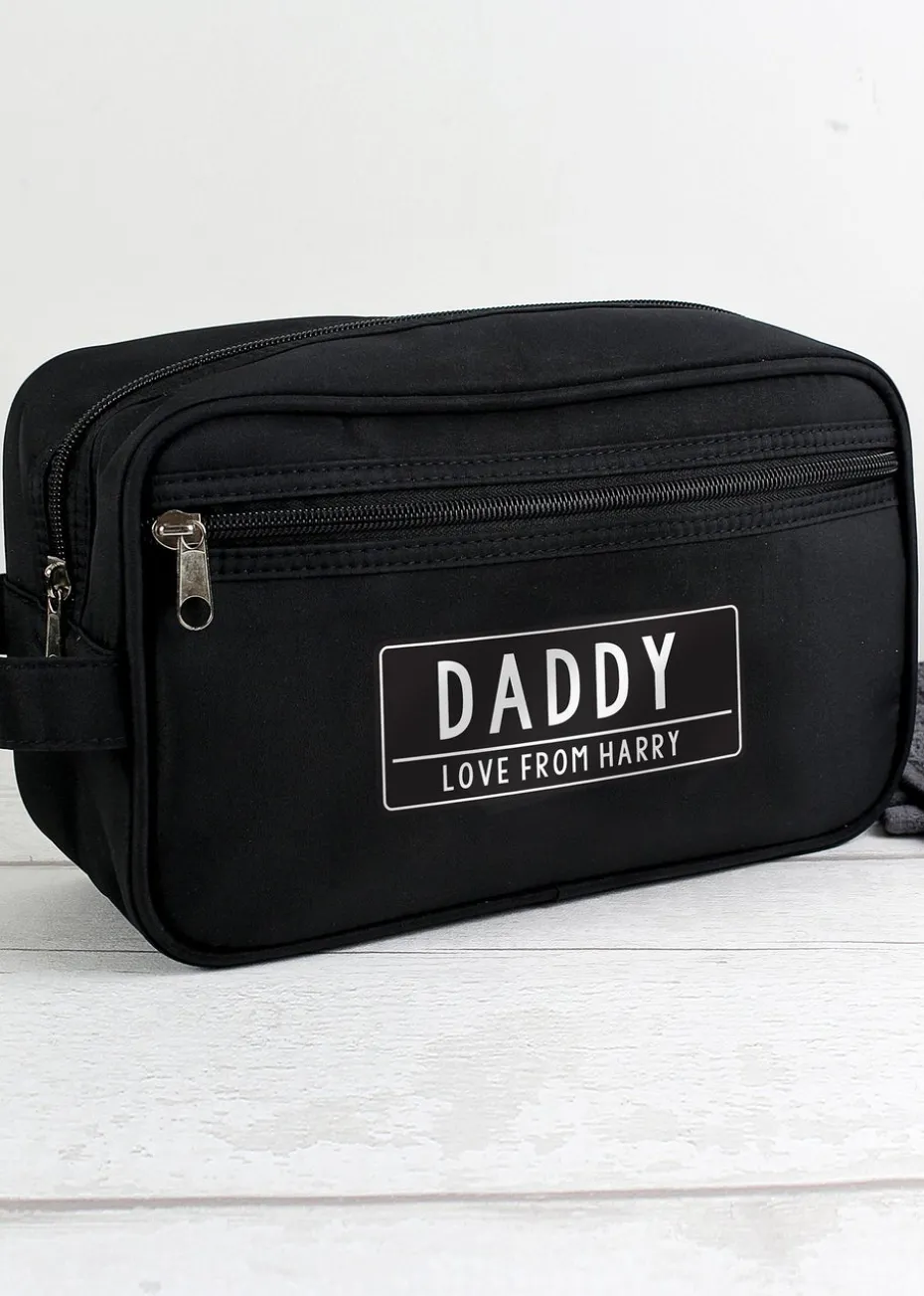 Personalised Memento Company Black Toiletry Bag