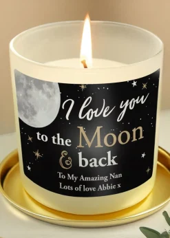 Personalised Memento Company Cream Moon & Back Scented Jar Candle