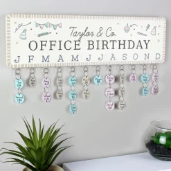 Personalised Memento Company White Classroom Office Birthday Planner Plaque with Customisable Discs