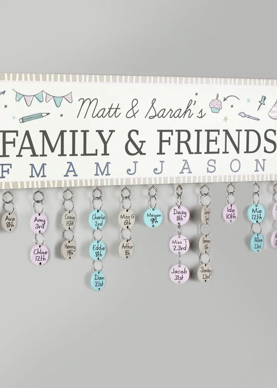 Personalised Memento Company White Classroom Office Birthday Planner Plaque with Customisable Discs