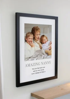 Personalised Memento Company Square Photo Upload Black Poster Frame
