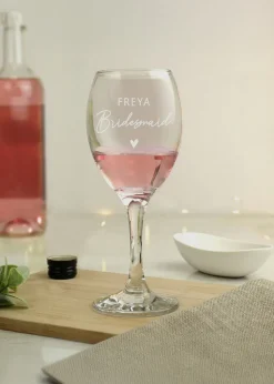 Personalised Memento Company Bridesmaid Wine Glass