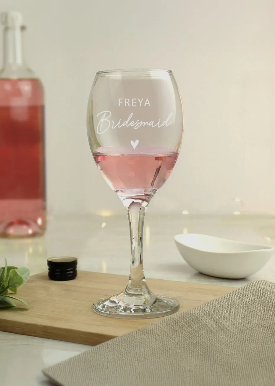 Personalised Memento Company Bridesmaid Wine Glass