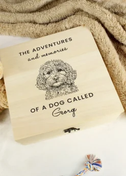 Personalised Memento Company Cockapoo Brown Wooden Storage Box