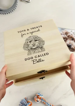 Personalised Memento Company Cockapoo Brown Wooden Storage Box