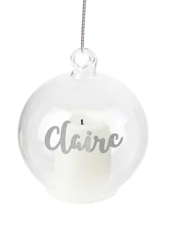 Personalised Memento Company Clear Christmas LED Candle Bauble