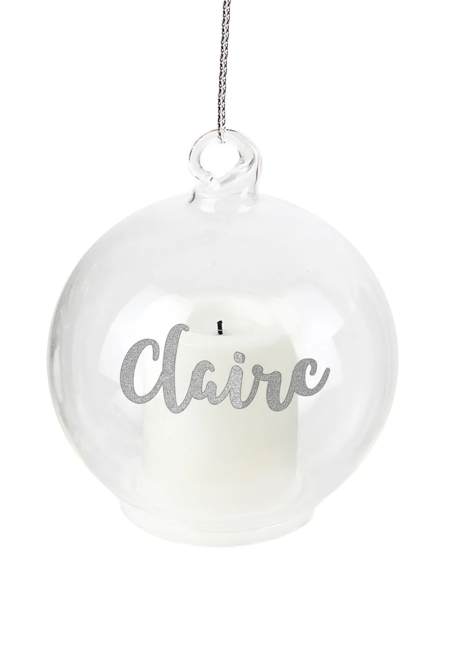 Personalised Memento Company Clear Christmas LED Candle Bauble