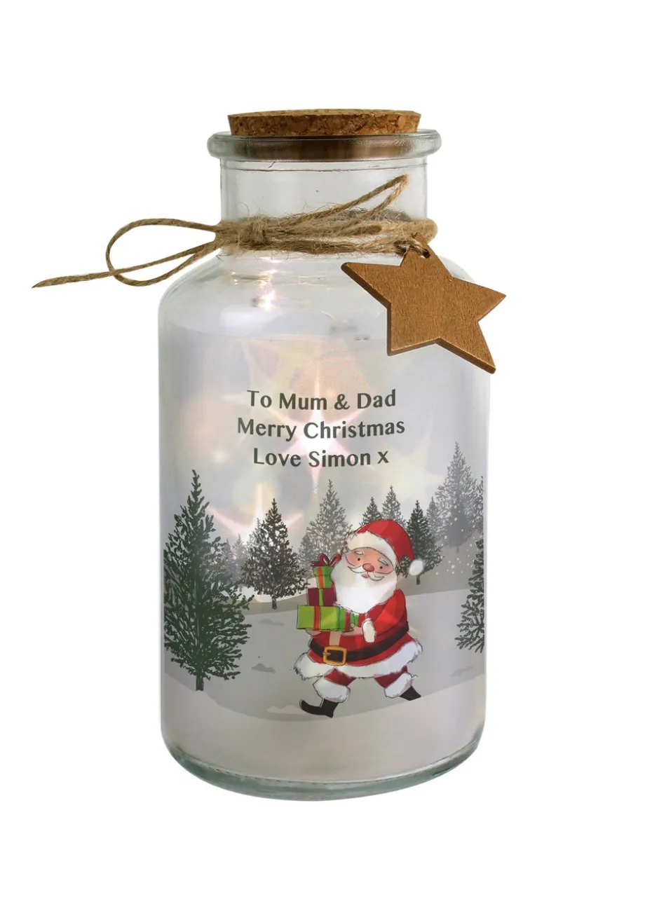 Personalised Memento Company Clear Santa LED Glass Jar