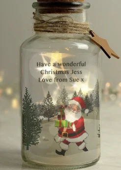 Personalised Memento Company Clear Santa LED Glass Jar