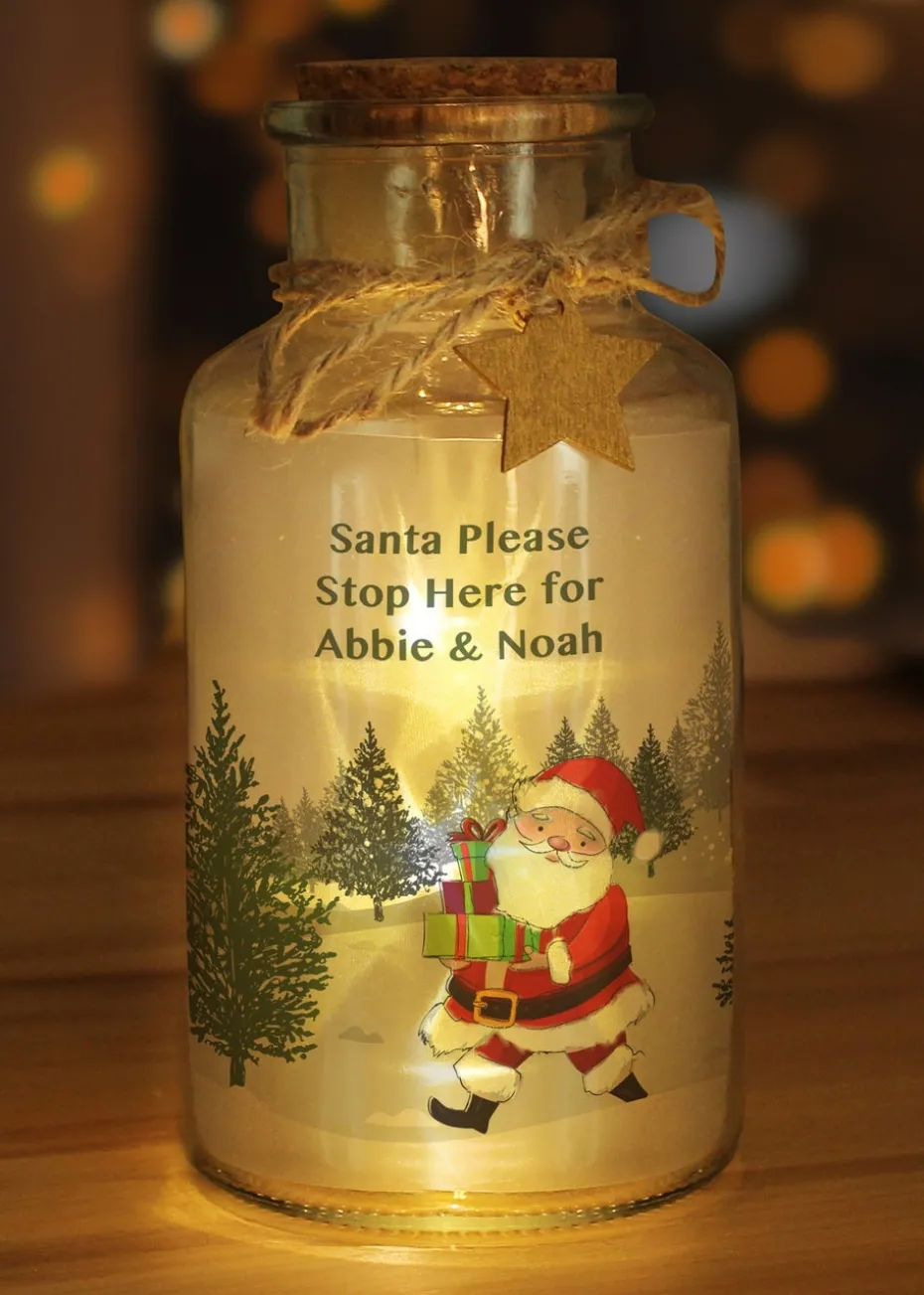 Personalised Memento Company Clear Santa LED Glass Jar