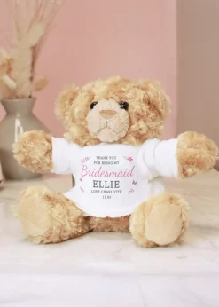 Personalised Memento Company Name Brown Teddy Bear