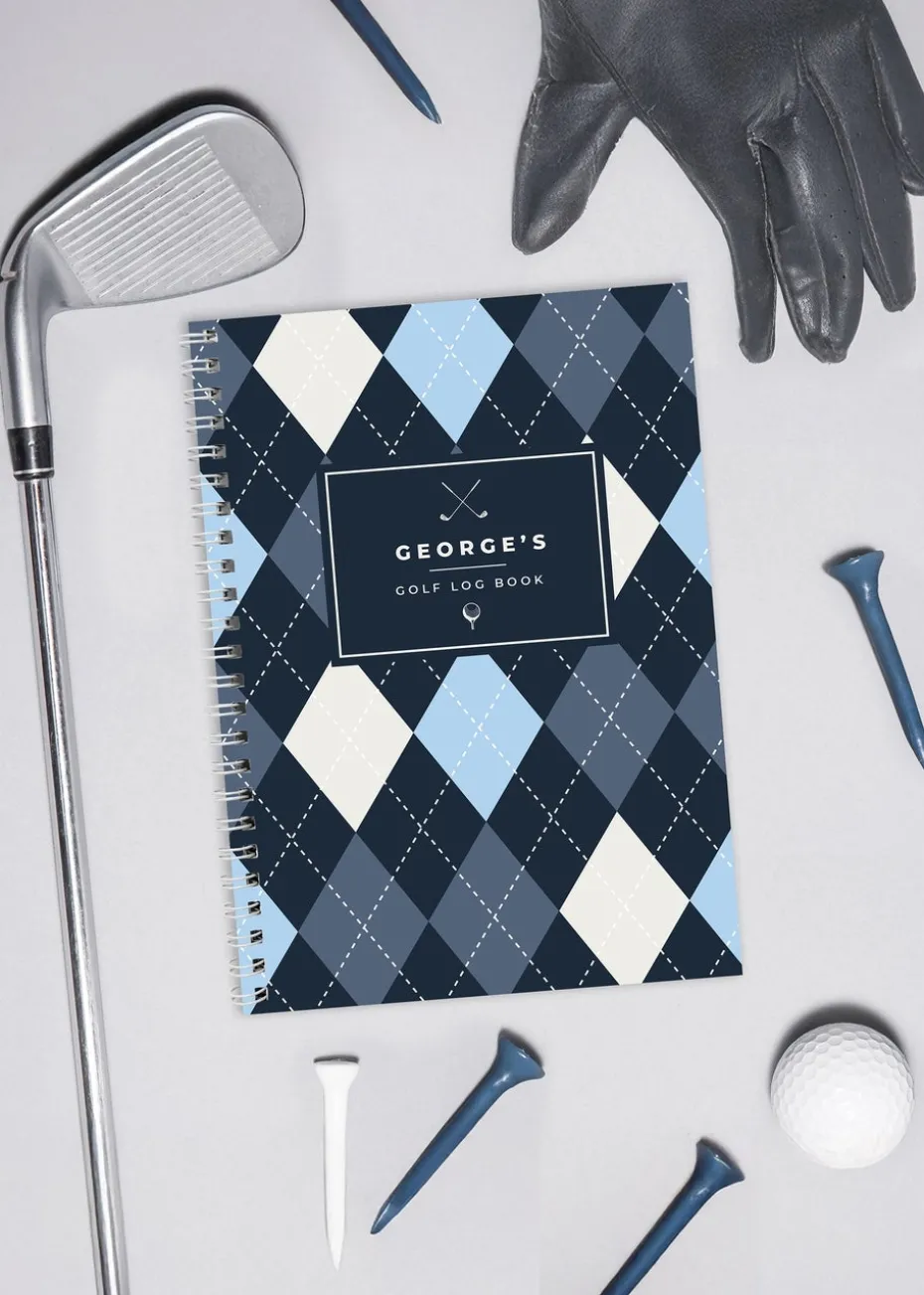 Personalised Memento Company Blue A5 Golf Log Book