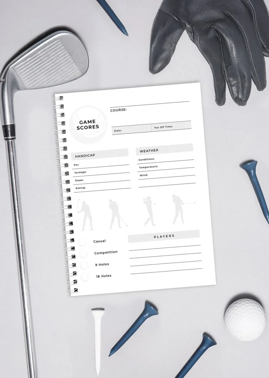Personalised Memento Company Blue A5 Golf Log Book