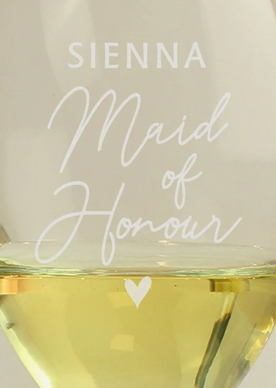 Personalised Memento Company Maid of Honour Wine Glass