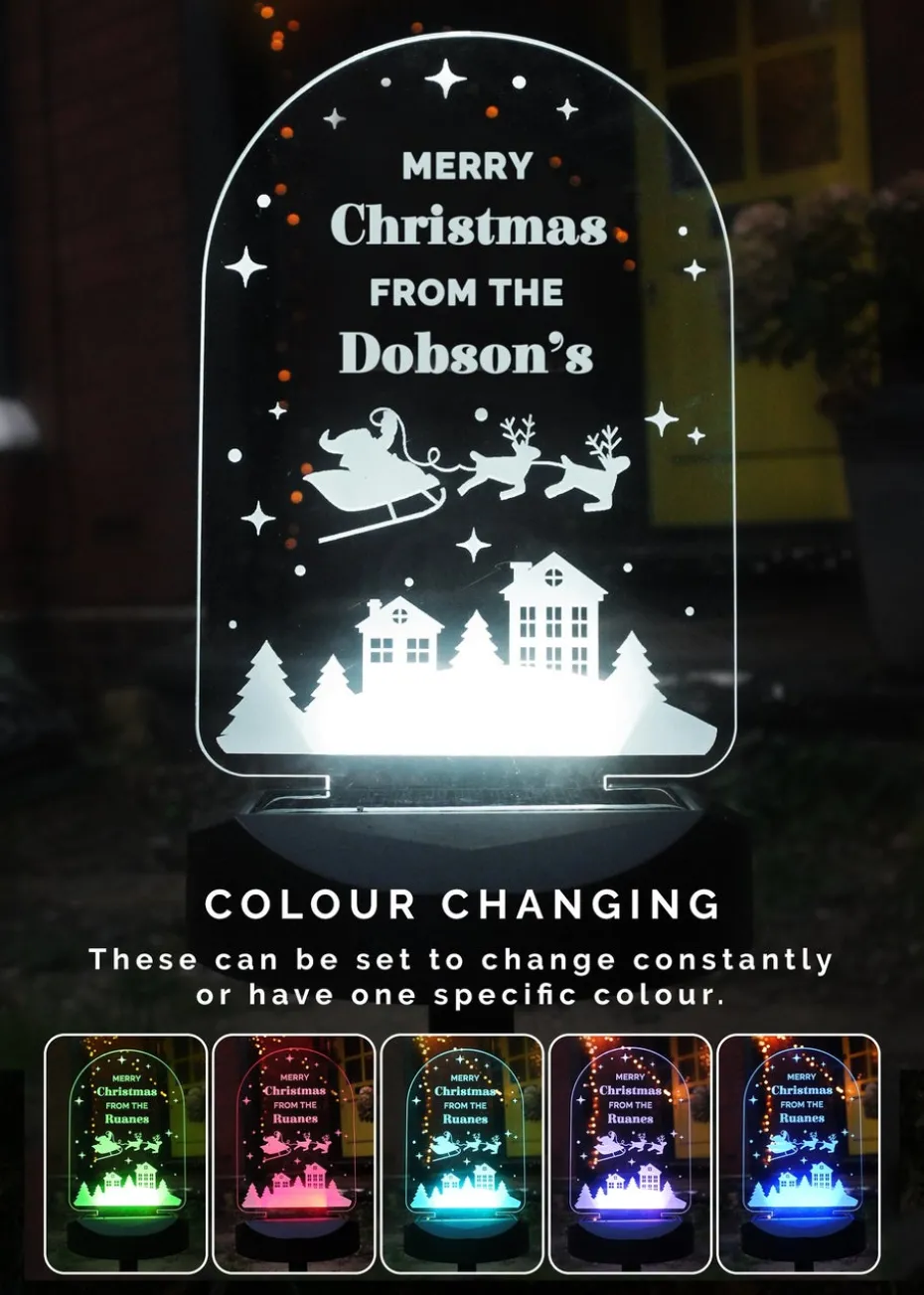 Personalised Memento Company Black Christmas Outdoor Solar Light