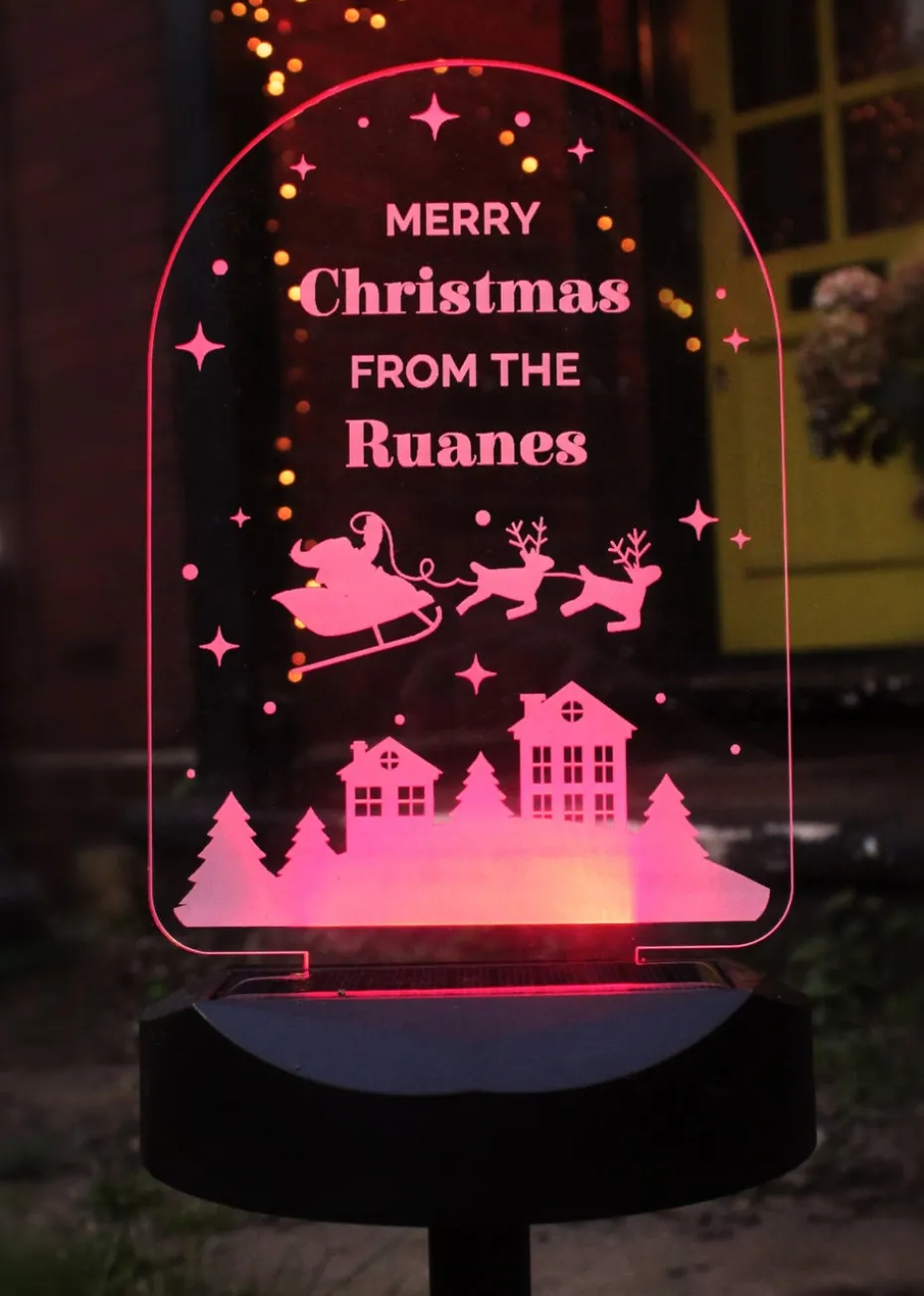 Personalised Memento Company Black Christmas Outdoor Solar Light