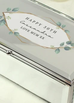 Personalised Memento Company Botanical Mirrored Jewellery Box
