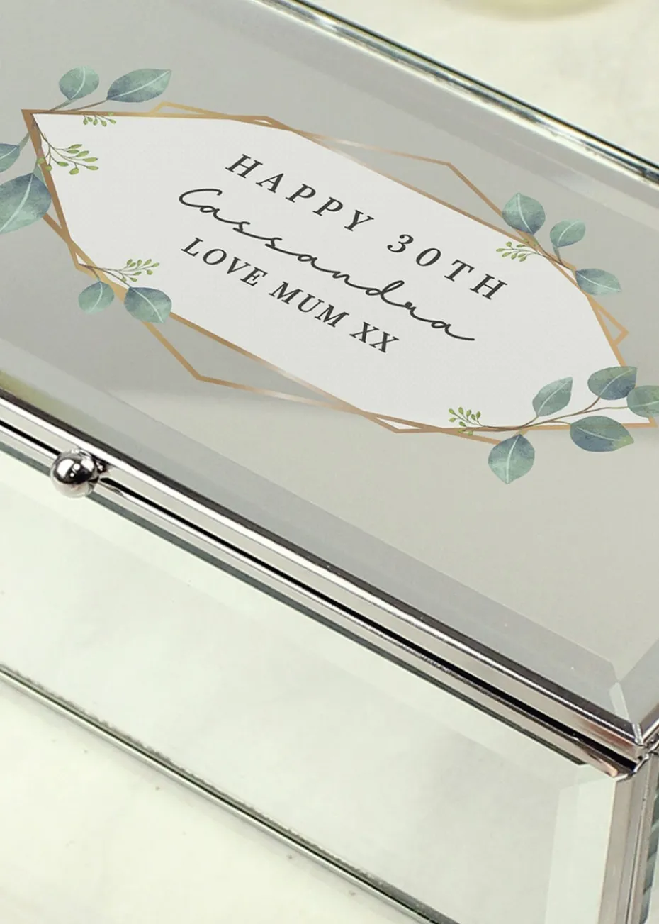 Personalised Memento Company Botanical Mirrored Jewellery Box