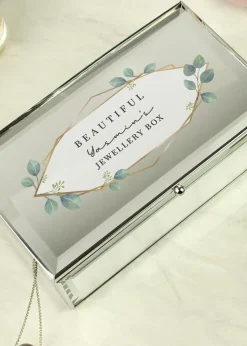 Personalised Memento Company Botanical Mirrored Jewellery Box