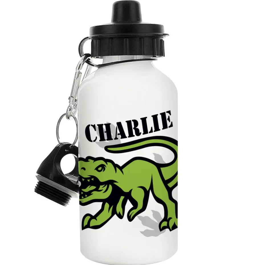 Personalised Memento Company White Dinosaur Drinks Bottle