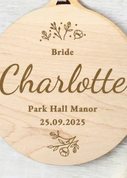 Personalised Memento Company Wedding Party Light Wooden Tag