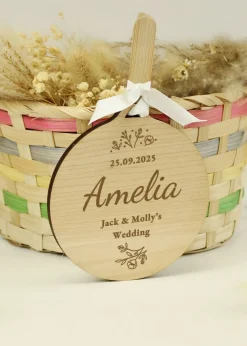 Personalised Memento Company Wedding Party Light Wooden Tag