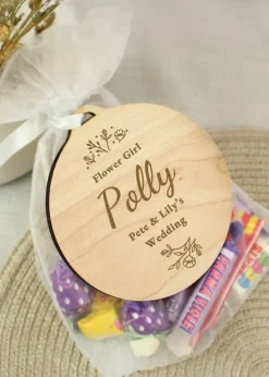 Personalised Memento Company Wedding Party Light Wooden Tag