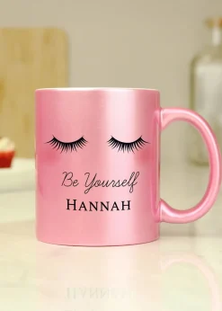 Personalised Memento Company Eyelashes Pink Mug
