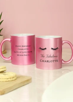 Personalised Memento Company Eyelashes Pink Mug
