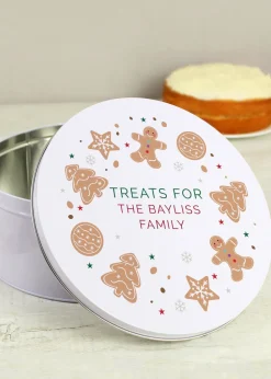 Personalised Memento Company White Christmas Cookies Cake Tin