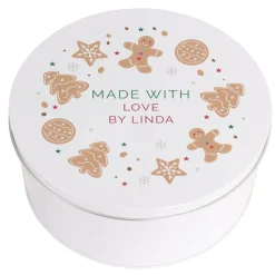 Personalised Memento Company White Christmas Cookies Cake Tin
