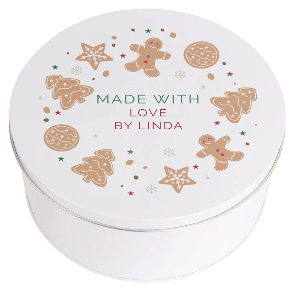 Personalised Memento Company White Christmas Cookies Cake Tin