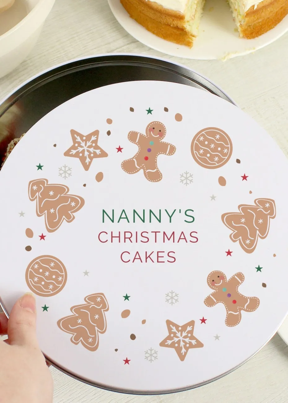 Personalised Memento Company White Christmas Cookies Cake Tin