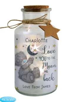 Personalised Memento Company Me To You Moon & Back LED Glass Jar